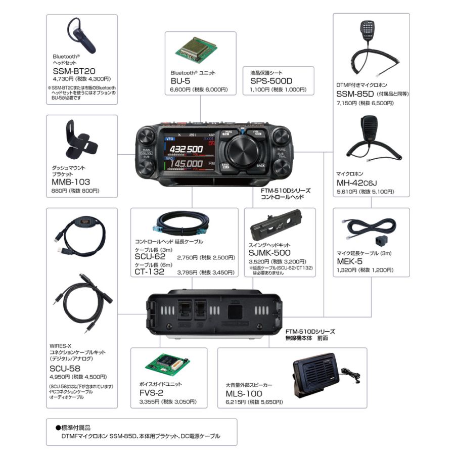 FTM-510D ASP 50W ヤエス・C4FM/FM Super-DX＋ASP E2O-IV