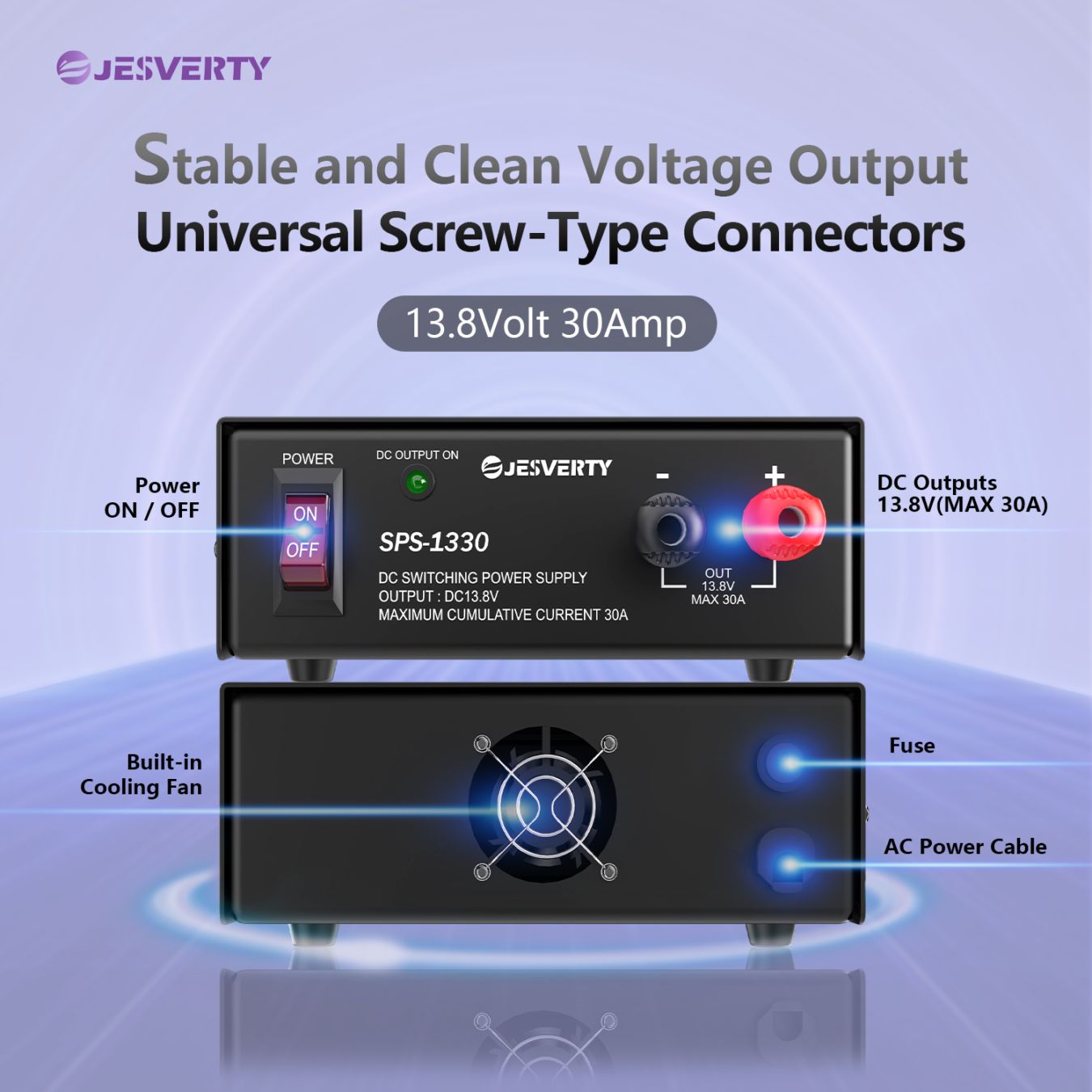 SPS-1330 スイッチング式安定化電源 （DC13.8V / 最大30A) (JESVERTY