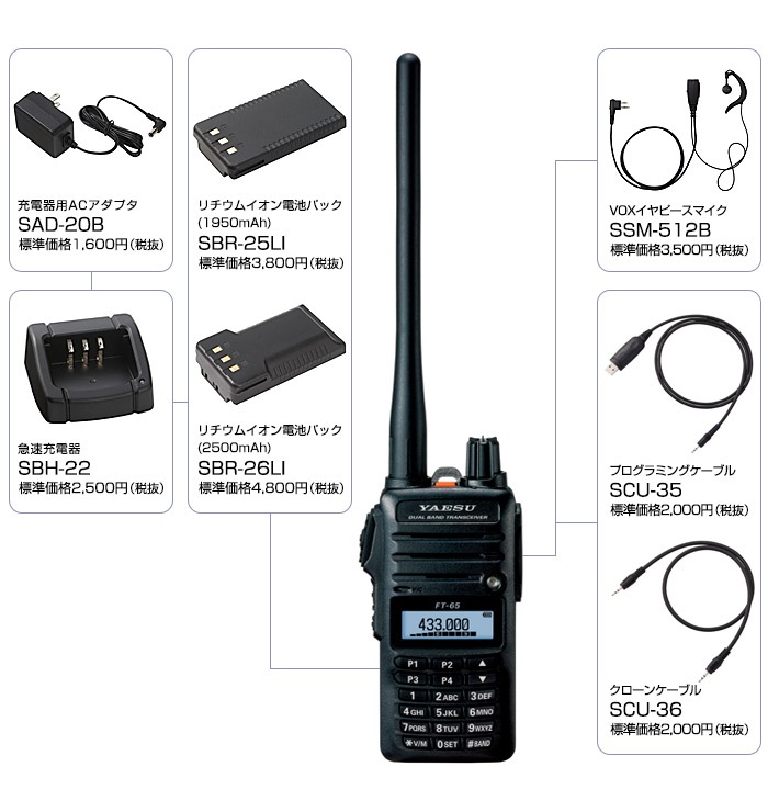 FT-65 �ϥ�ǥ�  ���ޥ��奢̵�������䥨���� �ǥ奢��Х�� FM�ȥ�󥷡��С� (FT65)  (YAESU)