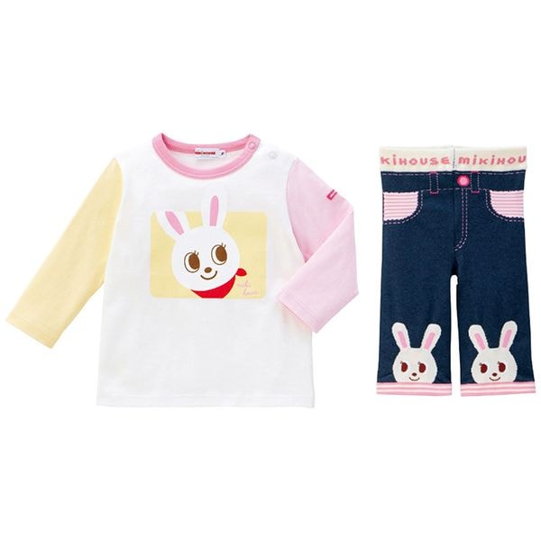 ミキハウス Tシャツ＆スパッツセット ピンク