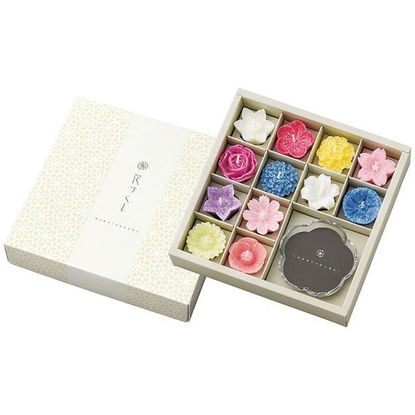 カメヤマ 花型キャンドル・グラスセット(植物性)