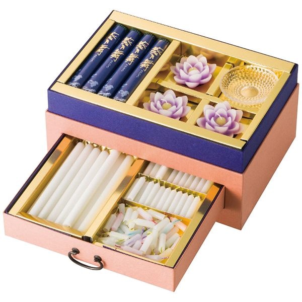 カメヤマ 浄雅(蓮紫) 線香・ローソクセット