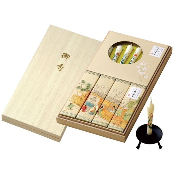 カメヤマ 吟撰仙年香・絵ろうそくセット | アピデ ギフトオンライン