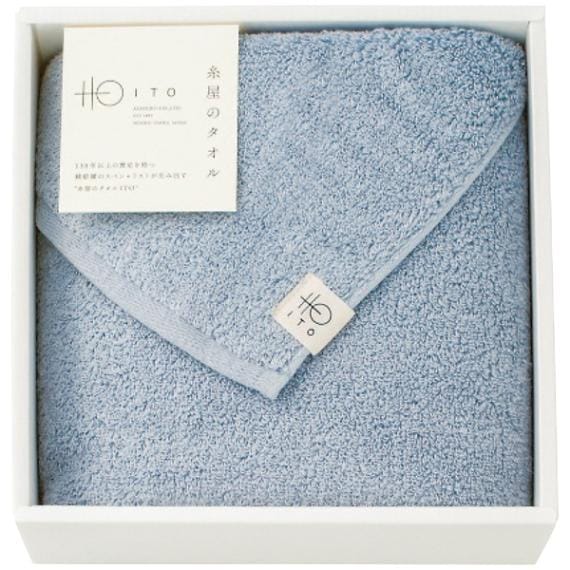 糸屋のタオル ハーフバスタオル ブルーグレー