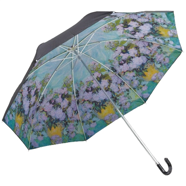 晴雨兼用名画折りたたみ傘 ゴッホホワイトローズ