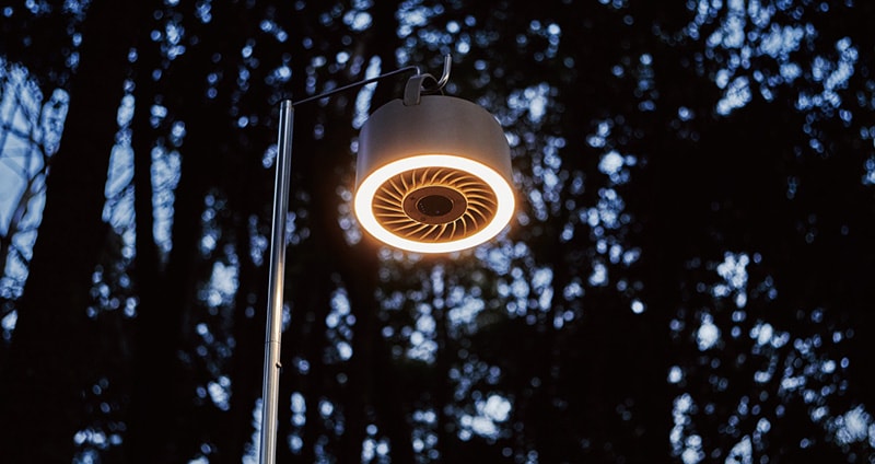 ライト付きで防災対策にも♪ポータブルサーキュレーター APC-980