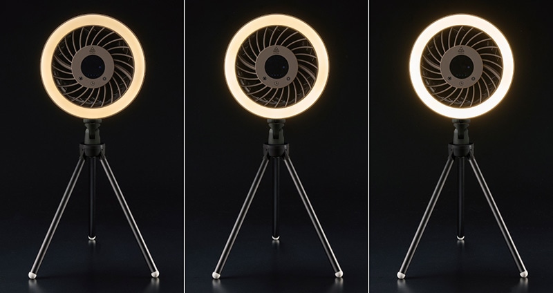 ライト付きで防災対策にも♪ポータブルサーキュレーター APC-980