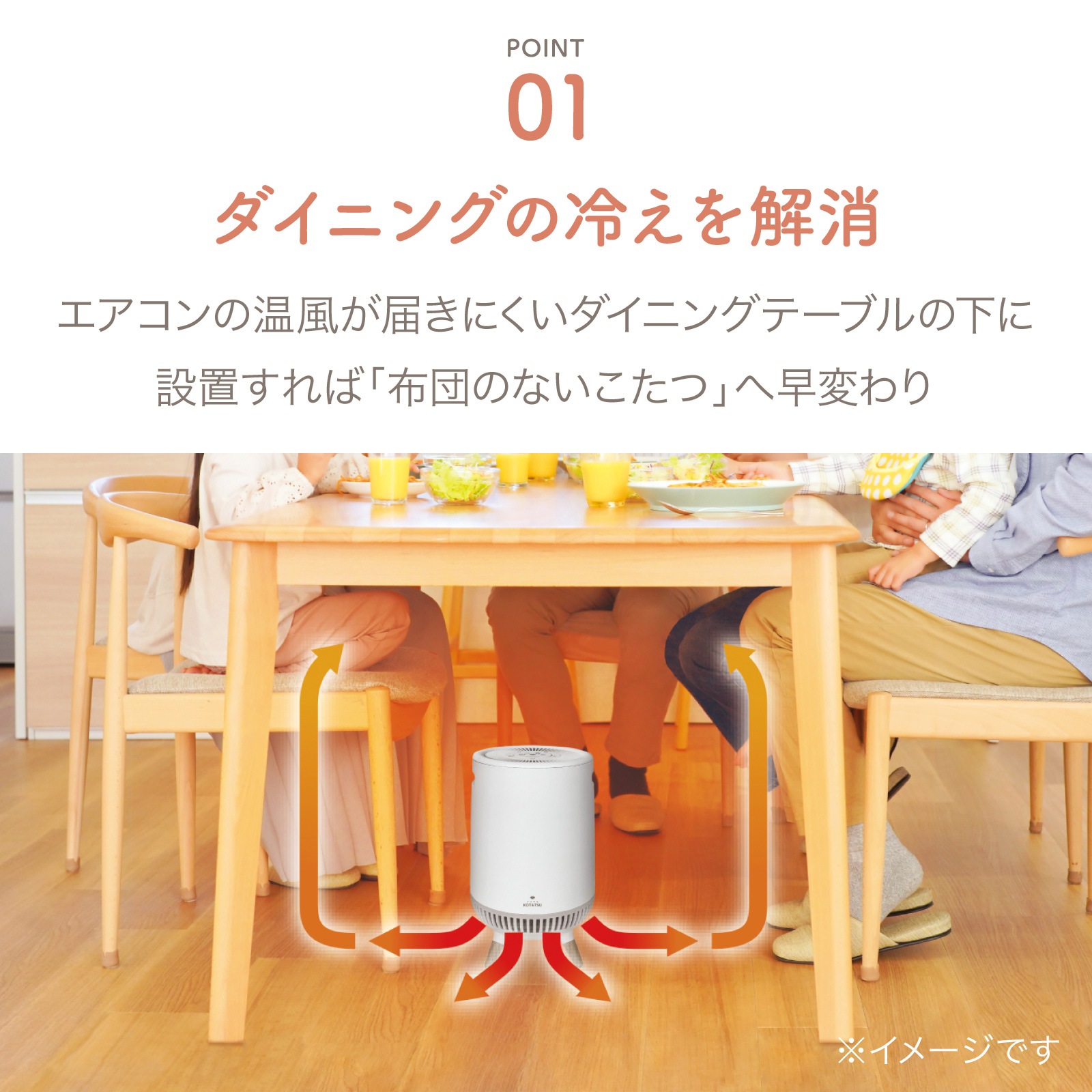 【アウトレット品】360°セラミックヒーター　どこでもこたつ　ADK-360ROLT