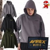 AVIREX WORK プルオーバーパーカー メンズ スウェットパーカー 防寒着 防寒服 作業着 作業服 メンズ アビレックス スウェットパーカー ポケットあり バイク ライダー ライダースジャケット