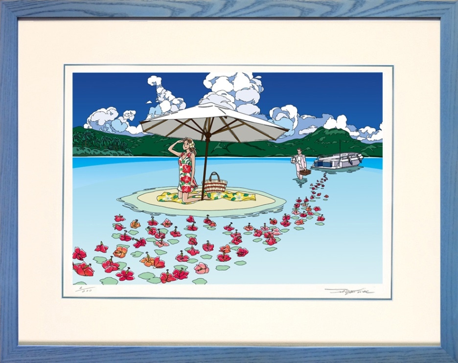 ハイビスカス。画家の作品、古典画水彩。値下げしました。 ハイビスカス。画家の作品、古典画水彩。値下げしました。