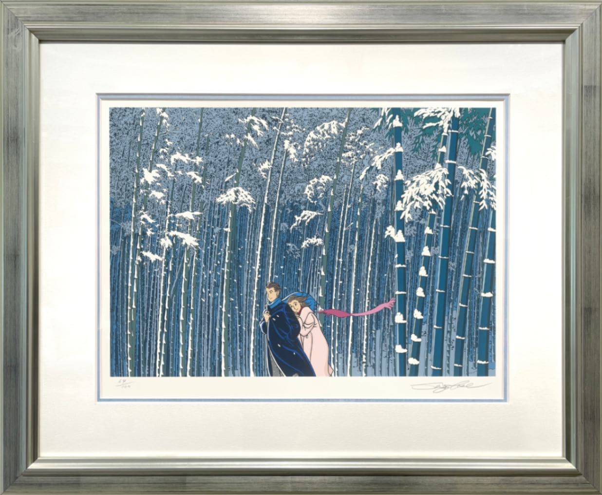 油絵 絵画 【冬の竹林】 竹林の小川」 by 冬つばめ｜Artmeter｜暮らしを彩るアートが