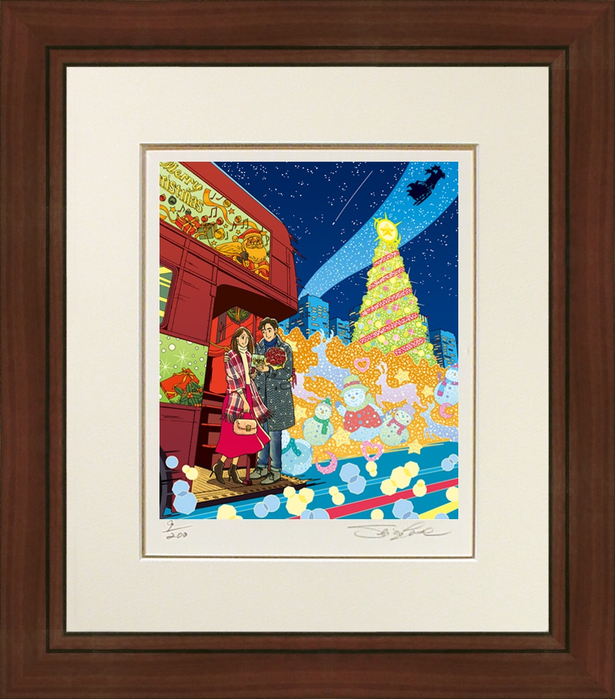 版画「ミッドナイト クリスマスバス」 | 版画・アートポスター | APPLE