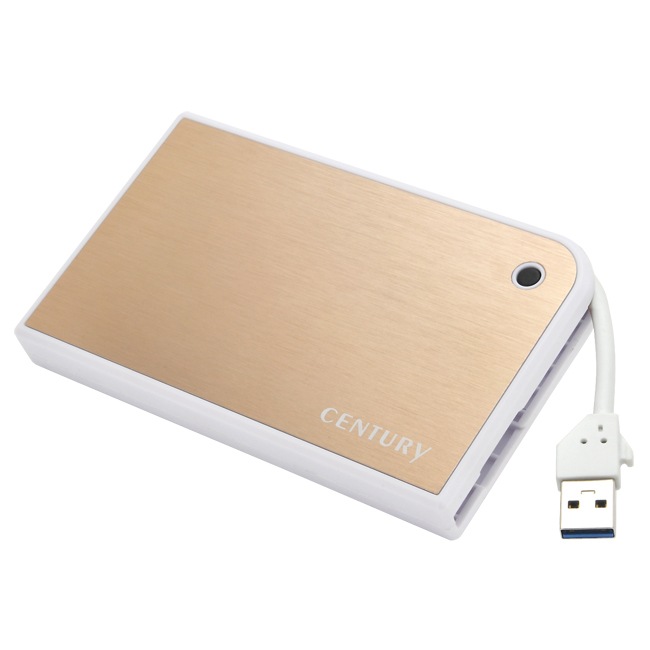 Century センチュリー MOBILE BOX USB3.0 SATA6G 色:ホワイト×ゴールド