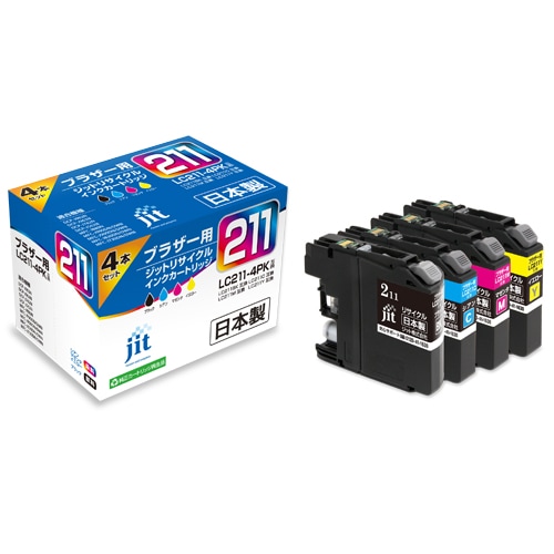 リサイクルインク JIT-B2114P [ ブラザー LC211-4PK 互換 ]【キャンセル不可・北海道沖縄離島配送不可】 -お取り寄せ-