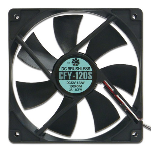 AINEX アイネックス CFY-120S ケースファン120mm 静音 1000rpm±10%/38.14CFM/21dB(A)