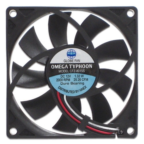 AINEX �����ͥå��� CFZ-8015SA OMEGA TYPHOON 80mm ����Ķ�Ų������� 2000rpm��10%��25.26CFM��20.4dB(A)