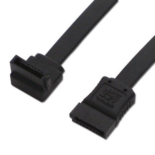 AINEX アイネックス SAT-6045LBK シリアルATAケーブル 片下L型コネクタ 45cm ブラック