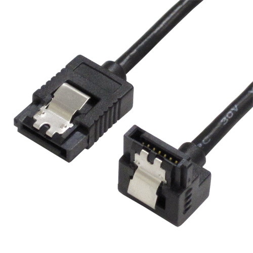 AINEX アイネックス SATR-3105LBK ラッチ付 シリアルATAラウンドケーブル 片下L型コネクタ 50cm