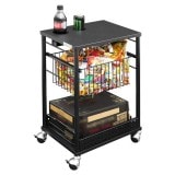 Bauhutte バウヒュッテ サイドワゴン ブラック 幅43×奥行き31×高さ65.5cm エナジーワゴン BHS-430EW-BK 【代引・日時指定・キャンセル不可・北海道沖縄離島配送不可】 -メーカー直送- ※メーカー在庫残りわずか