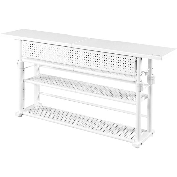 Bauhutte バウヒュッテ エクステンションデスク 昇降式 幅120×奥行25cm ホワイト BHC-1200H-WH 【代引・日時指定・キャンセル不可・北海道沖縄離島配送不可】 -メーカー直送- ※メーカー在庫潤沢