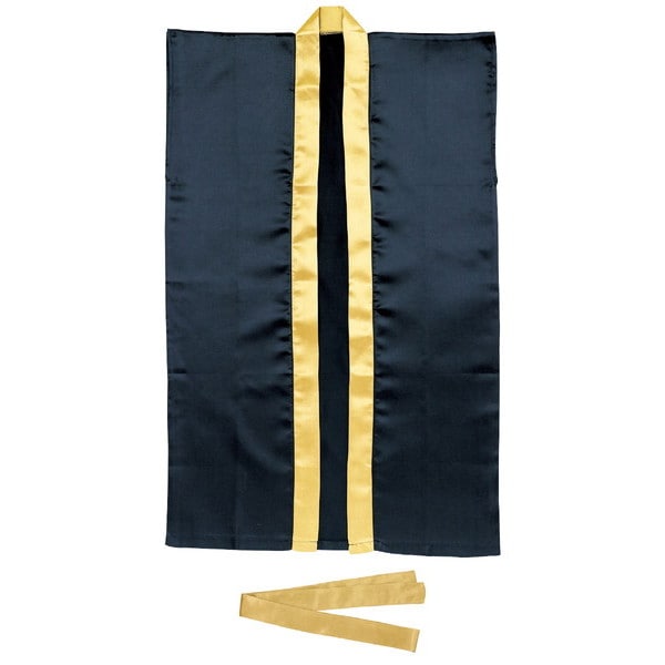 ARTEC アーテック 運動会・発表会・イベント 運動会・競技 サテンロングハッピ黒(襟金)L ハチマキ金付 商品番号 3152 お取り寄せ