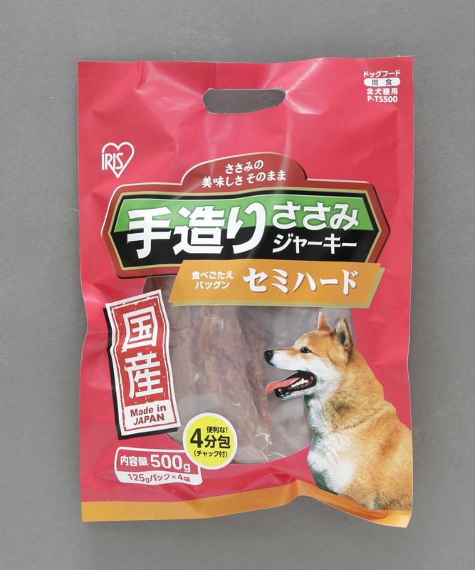 アイリスオーヤマ 国産手造りささみジャーキーセミハード P-TS500 500g 0501-4967576135535-ds -お取り寄せ品-【キャンセル不可・北海道沖縄離島配送不可】
