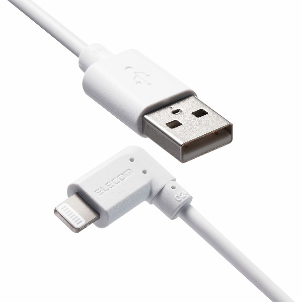 ELECOM エレコム MPA-UALL03WH Lightningケーブル L字コネクタ 抗菌 0.3m ホワイト 【キャンセル不可・北海道沖縄離島配送不可】