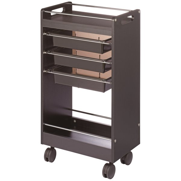 西村製作所 ワームスC341セットワゴン 黒木目 【メーカー直送のため代引・日時指定・北海道沖縄離島配送不可】