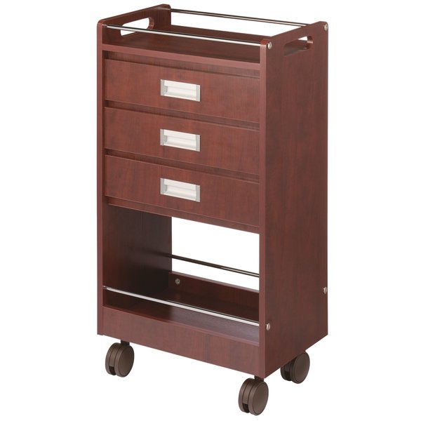 西村製作所 ワームスC342引き出しワゴン ローズウッド 【メーカー直送のため代引・日時指定・北海道沖縄離島配送不可】