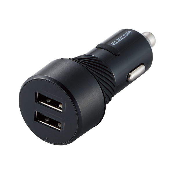 ELECOM エレコム MPA-CCU14BK シガーソケット カーチャージャー 24W(5V/4.8A) 2ポート USB A ×2 抜け防止 インジケーター搭載 おまかせ充電 iPhone Android 各種対応 車 充電器 ブラック【キャンセル不可・北海道沖縄離島配送不可】