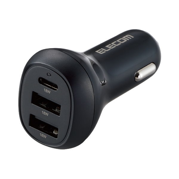 ELECOM エレコム MPA-CCPD06BK シガーソケット カーチャージャー 36W 3ポート USB Type-C ×1 USB A ×2 PD対応 超高速充電 おまかせ充電 iPhone Android 各種対応 車 充電器 ブラック【キャンセル不可・北海道沖縄離島配送不可】