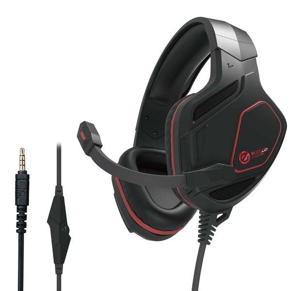 ELECOM エレコム HS-G50BK ゲーミングヘッドセット 有線 50mmドライバ 跳ね上げミュート 変換ケーブル付 マイク付 4極 φ3.5mm 3極×2【キャンセル不可・北海道沖縄離島配送不可】