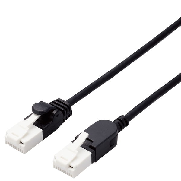 ELECOM エレコム LD-GPATSW/BK20 LANケーブル CAT6A 準拠 2m スリム スイングコネクタ 高速 10Gbps ストレート 爪折れ防止 イーサネットケーブル RJ45 ブラック【キャンセル不可・北海道沖縄離島配送不可】
