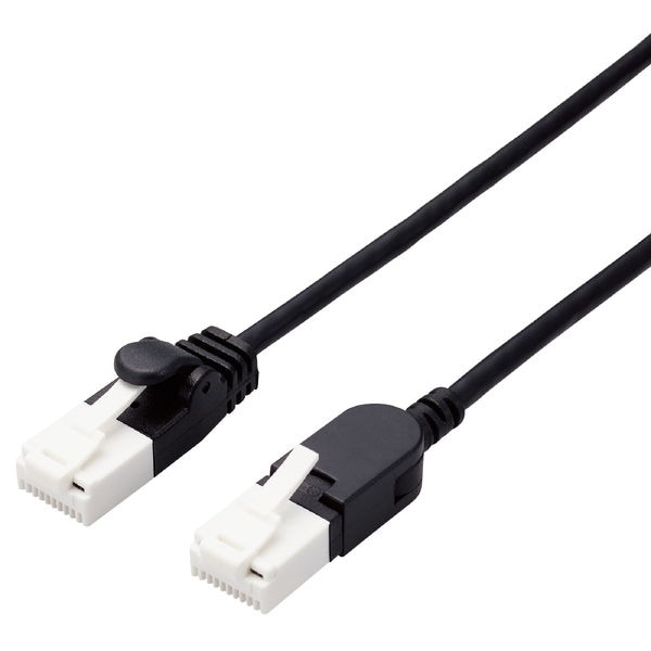 ELECOM ���쥳�� LD-GPATSW/BK10 LAN�����֥� CAT6A ��� 1m ����� �����󥰥��ͥ��� ��® 10Gbps ���ȥ졼�� ���ޤ��ɻ� �������ͥåȥ����֥� RJ45 �֥�å��ڥ���󥻥��Բġ��̳�ƻ����Υ�������Բġ�