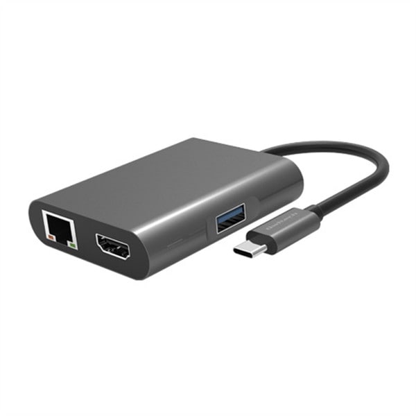 OWLTECH PD100W給電ポート付き Type-C to マルチポートアダプター OWL-DS3181-SV 【キャンセル不可・北海道沖縄離島配送不可】 -お取り寄せ-