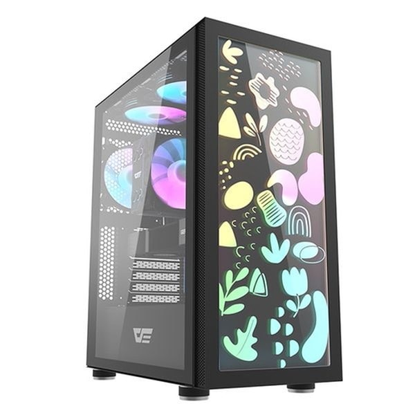 DarkFlash ケース DK210 Graffiti 黒 ATX / Micro-ATX /ITX【キャンセル不可・北海道沖縄離島配送不可】
