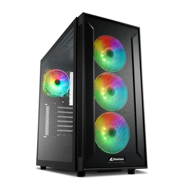Sharkoon ケース SHA-TG6M RGB 黒 Mini-ITX, Micro-ATX, ATX【キャンセル不可・北海道沖縄離島配送不可】