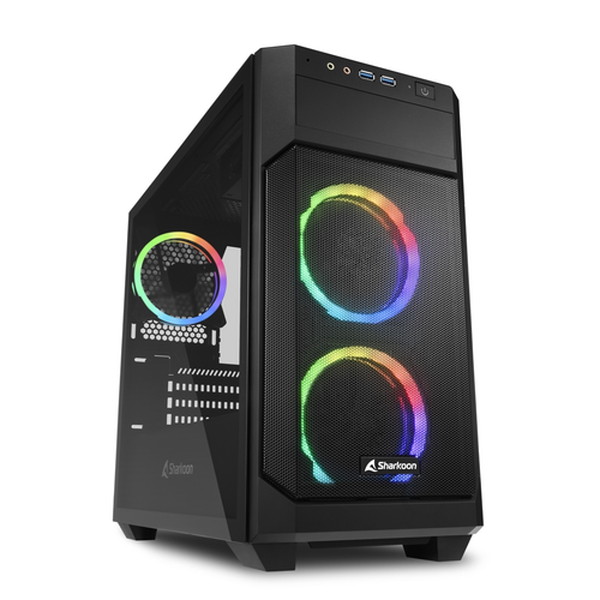 Sharkoon ケース SHA-V1000 RGB 黒 M-ATX【キャンセル不可・北海道沖縄離島配送不可】