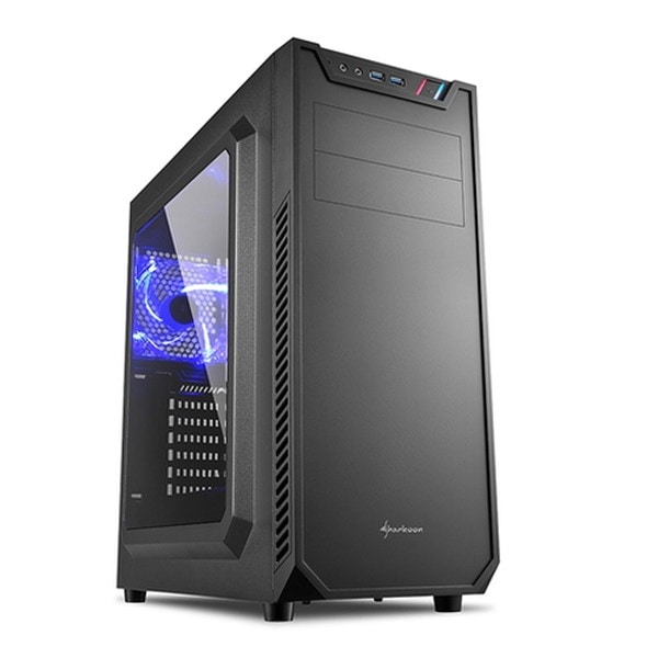 Sharkoon ケース SHA-VS7-WBK 黒 Mini-ITX, Micro-ATX, ATX【キャンセル不可・北海道沖縄離島配送不可】