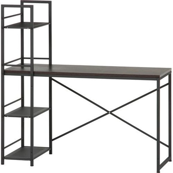 4953980135278 不二貿易 ラック付キデスク ルール 49 Dブラウン RDR