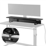 Bauhutte ワイドモニタースタンド ブラック BHS-1100MS-BK 幅110x奥26cm モニターアーム後付けに対応 配線整理/隠し可能 ※デスクは別売りです 【代引・日時指定・キャンセル不可・北海道沖縄離島配送不可】 -メーカー直送- ※メーカー在庫潤沢