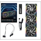 LIAN LI �磻��쥹 ARGB�ե��� UF-SL120-LCD-WLS-3B LCD��� ���ž �ȥ�ץ�ѥå� 120mm �֥�å� �ڥ���󥻥��Բġ��̳�ƻ����Υ�������Բġ�