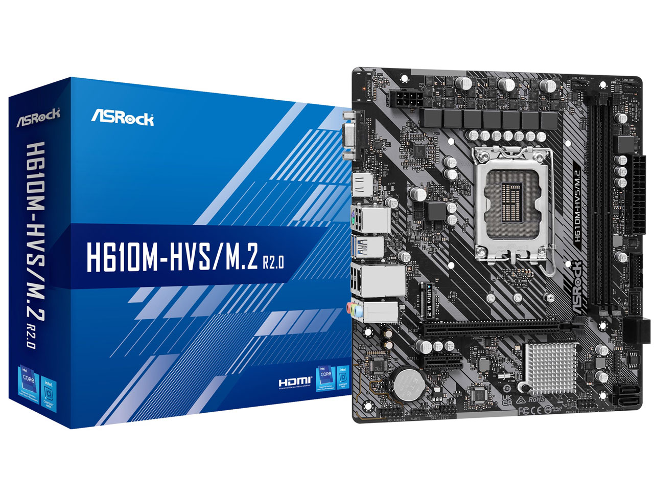 マザーボード AsRock アスロック H610M-HVS/M.2 R2.0 フォームファクタ