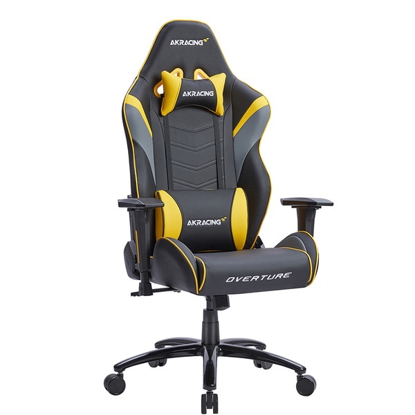 AKRacing ゲーミングチェア Overtureシリーズ 本体カラー：イエロー AKR-OVERTURE-YELLOW リクライニング ロッキング アームレスト昇降 【代引・日時指定・キャンセル不可・北海道沖縄離島配送不可】 -お取り寄せ-