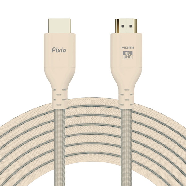 Pixio HDMIケーブル PXH212B Beige 長さ2m HDMI2.1 HDR 8K対応 最大120Hz ベージュ PXH212BBE-O 【キャンセル不可・北海道沖縄離島配送不可】