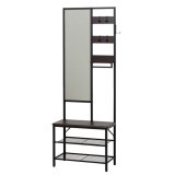 クロシオ 多機能ハンガーラックミラー付 62227 【代引・日時指定・キャンセル不可・北海道沖縄離島配送不可】 -お取り寄せ-