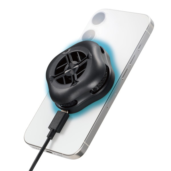 ELECOM エレコム P-CLPL02BK スマホクーラー ペルチェ素子 マグネット 冷却ファン USB給電式 最高約-20℃ 冷却 メタルプレート付き 【 Magsafe 対応 iPhone 装着可 】 ブラック 【キャンセル不可・北海道沖縄離島配送不可】