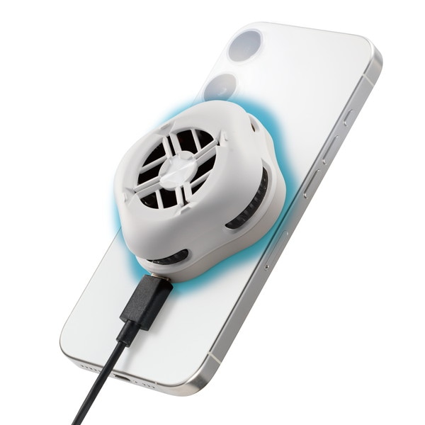 ELECOM エレコム P-CLPL02WH スマホクーラー ペルチェ素子 マグネット 冷却ファン USB給電式 最高約-20℃ 冷却 メタルプレート付き 【 Magsafe 対応 iPhone 装着可 】 ホワイト 【キャンセル不可・北海道沖縄離島配送不可】