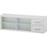 不二貿易 カウンター上収納ラック 90幅 オークWH 可動棚 ホワイト 商品コード52286【代引・日時指定・キャンセル不可・北海道沖縄離島配送不可】 -お取リ寄せ-