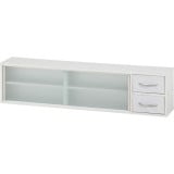 不二貿易 カウンター上収納ラック 120幅 オークWH 可動棚 ホワイト 商品コード52288【代引・日時指定・キャンセル不可・北海道沖縄離島配送不可】 -お取リ寄せ-